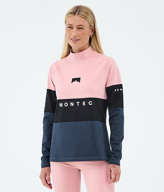 Alpha W Tee-shirt thermique Femme Soft Pink/Black/Metal Blue