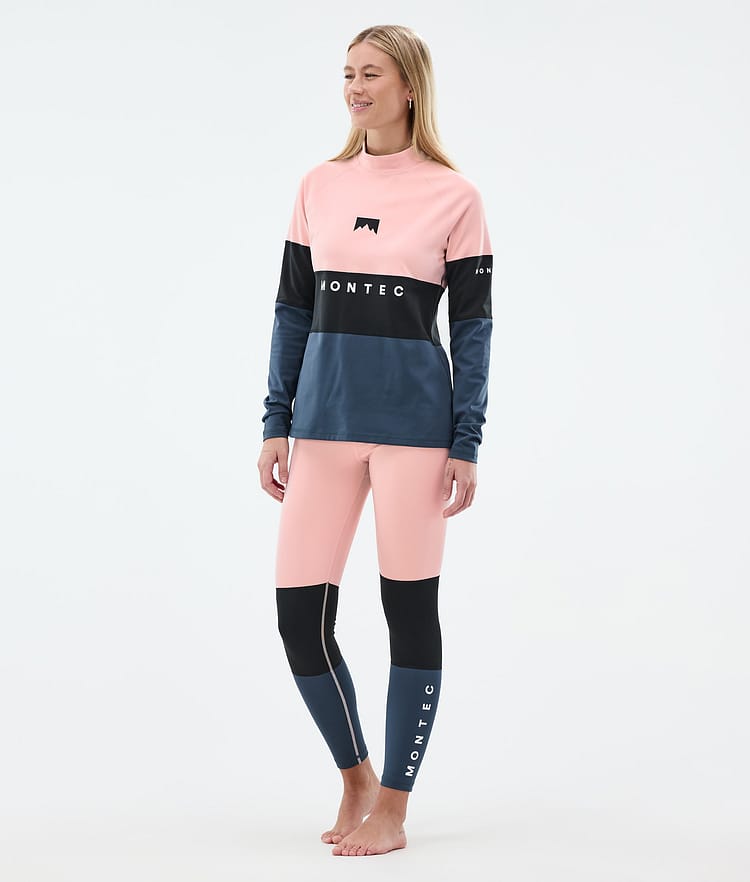 Alpha W Tee-shirt thermique Femme Soft Pink/Black/Metal Blue, Image 3 sur 5