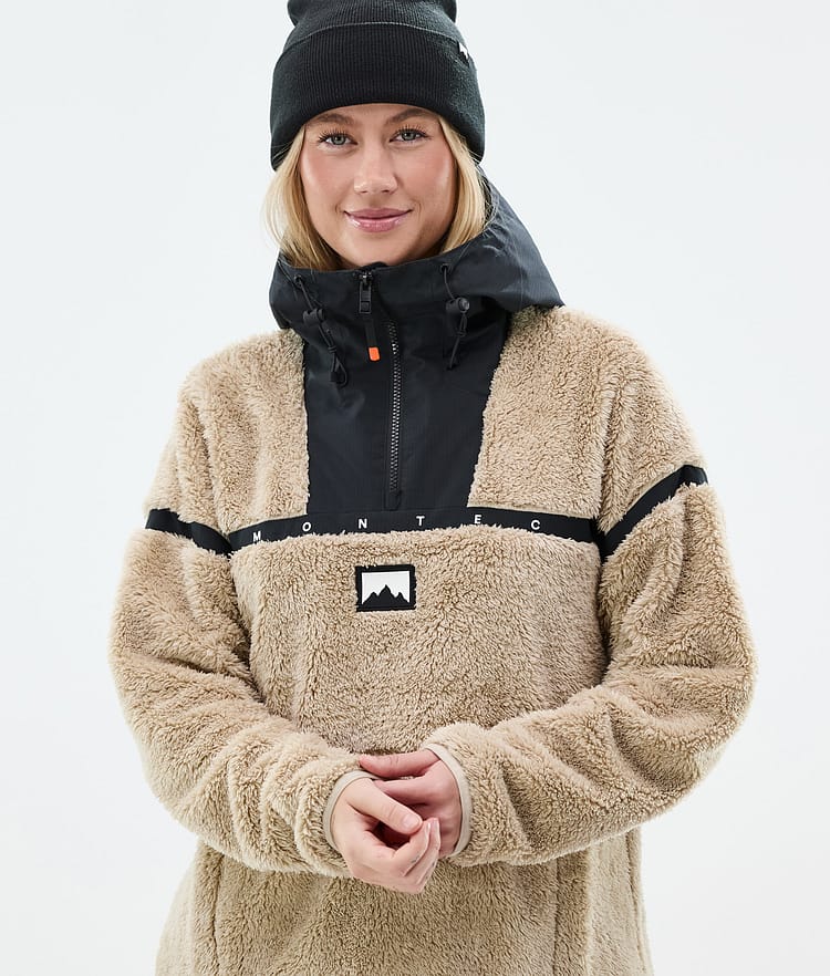 Uniform W Fleece Hoodie Dames Sand/Black, Afbeelding 2 van 6