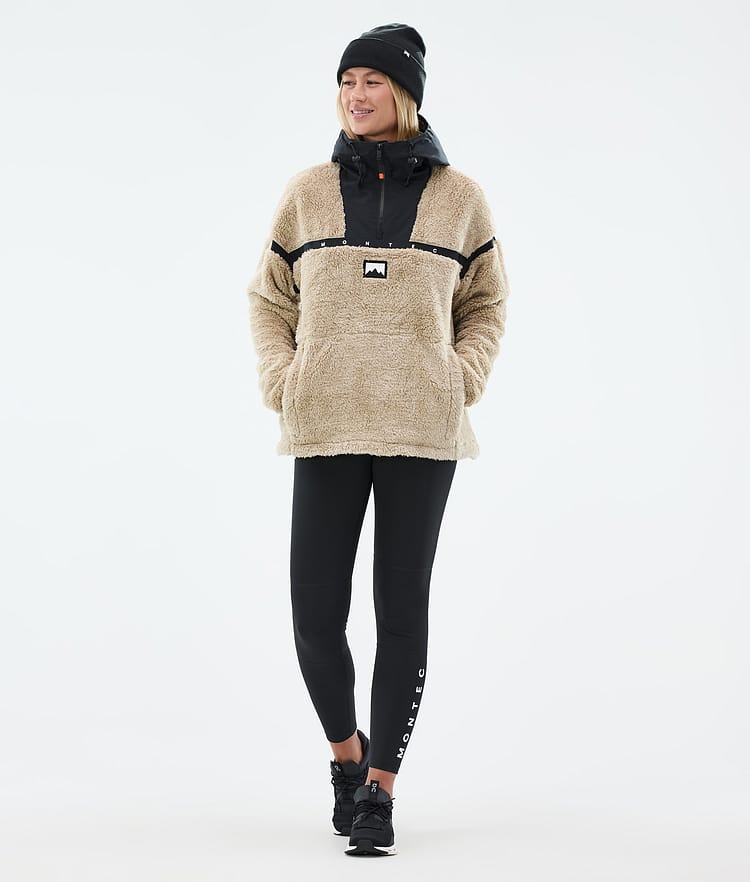 Uniform W Fleece Hoodie Dames Sand/Black, Afbeelding 3 van 6
