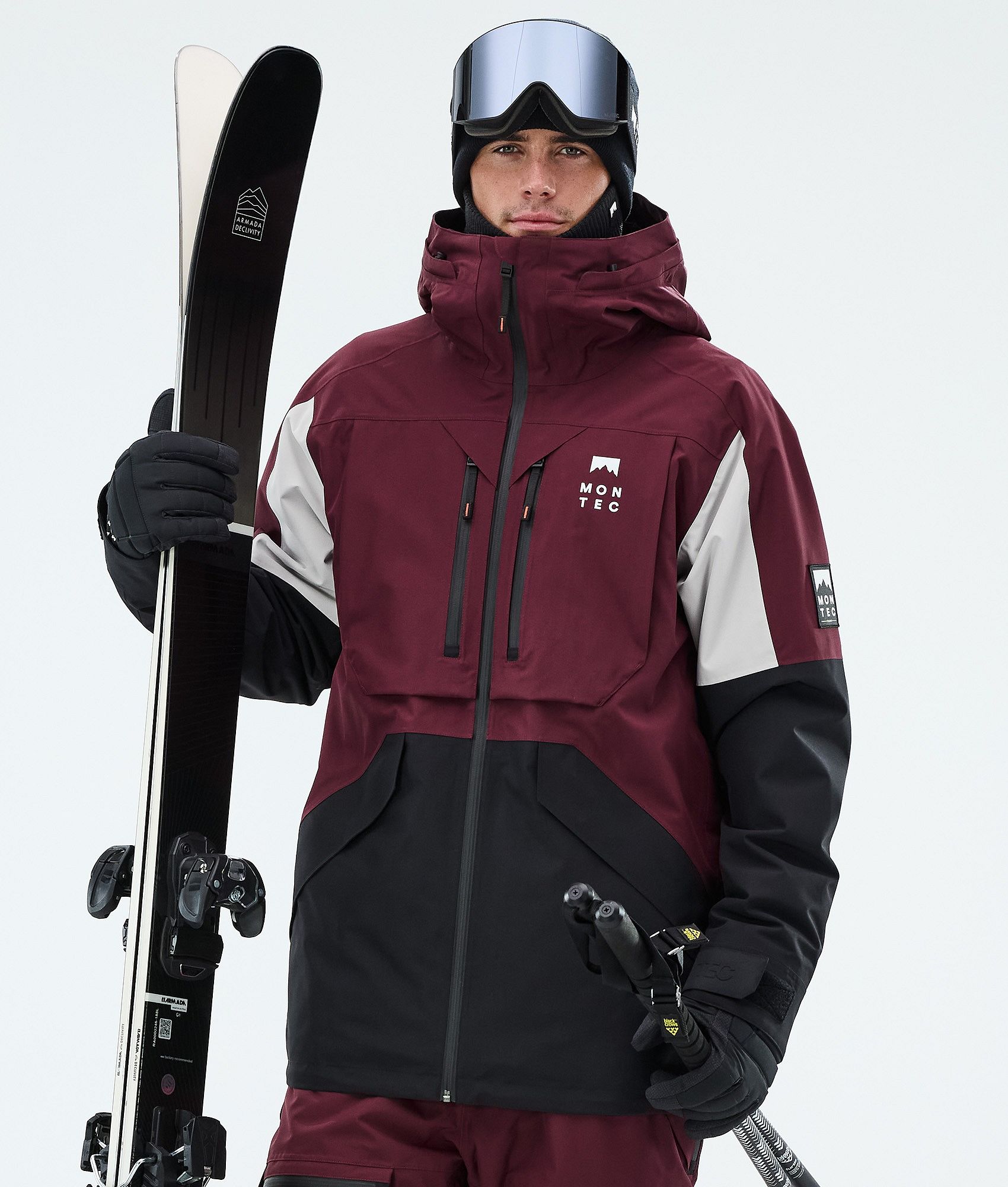 Montec Arch Skijacke Herren - Burgundy/Light Grey/Black