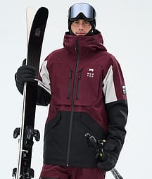 Montec Arch スキージャケット メンズ Burgundy/Light Grey/Black