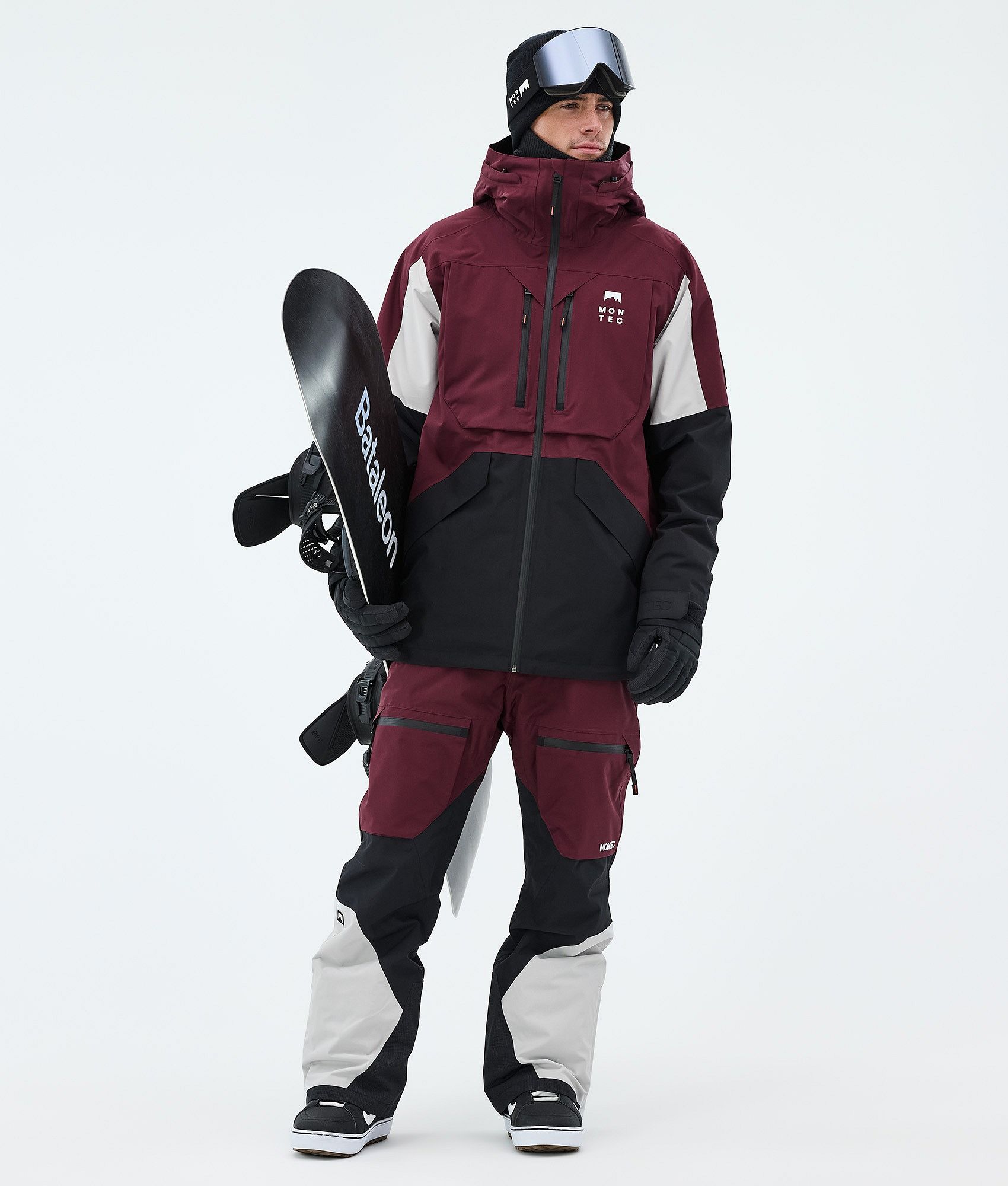 Montec Arch スノーボードジャケット メンズ Burgundy/Light Grey