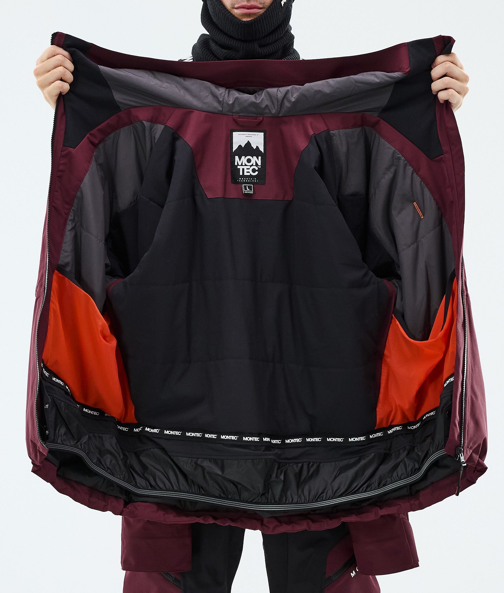 Montec Sentinel Snowboard Jacket Men Burgundy | Montecwear.com