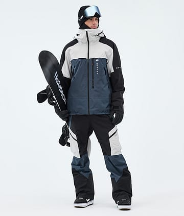 Oracle Snowboardový Outfit Pánské Light Grey/Black/Metal Blue