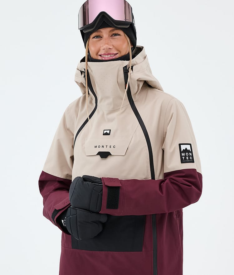 Doom W Ski Jacket Women Sand/Black/Burgundy, Image 4 of 10