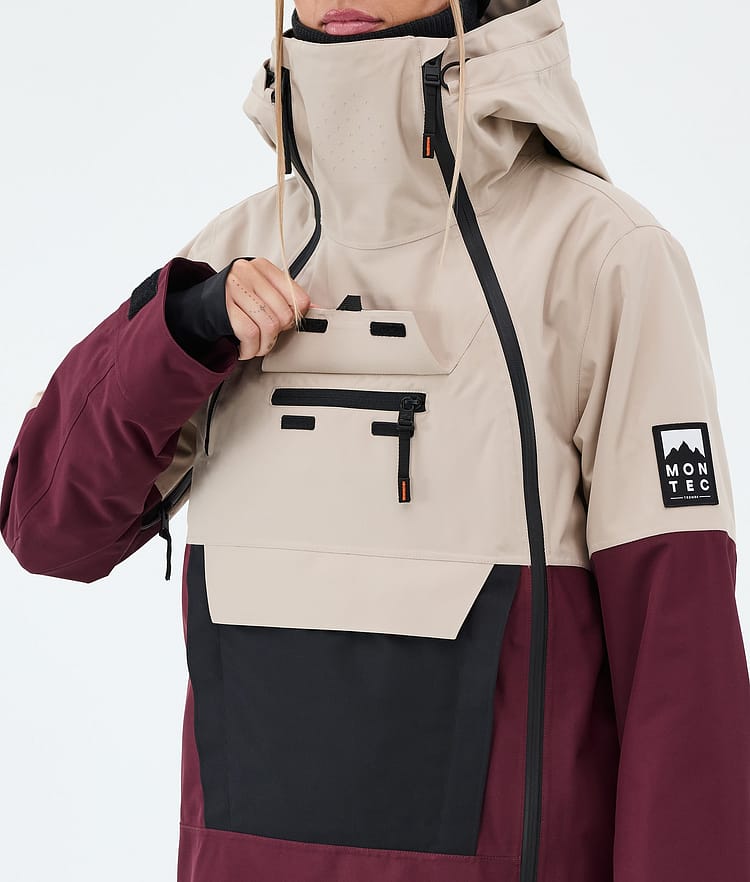 Doom W Ski Jacket Women Sand/Black/Burgundy, Image 9 of 10