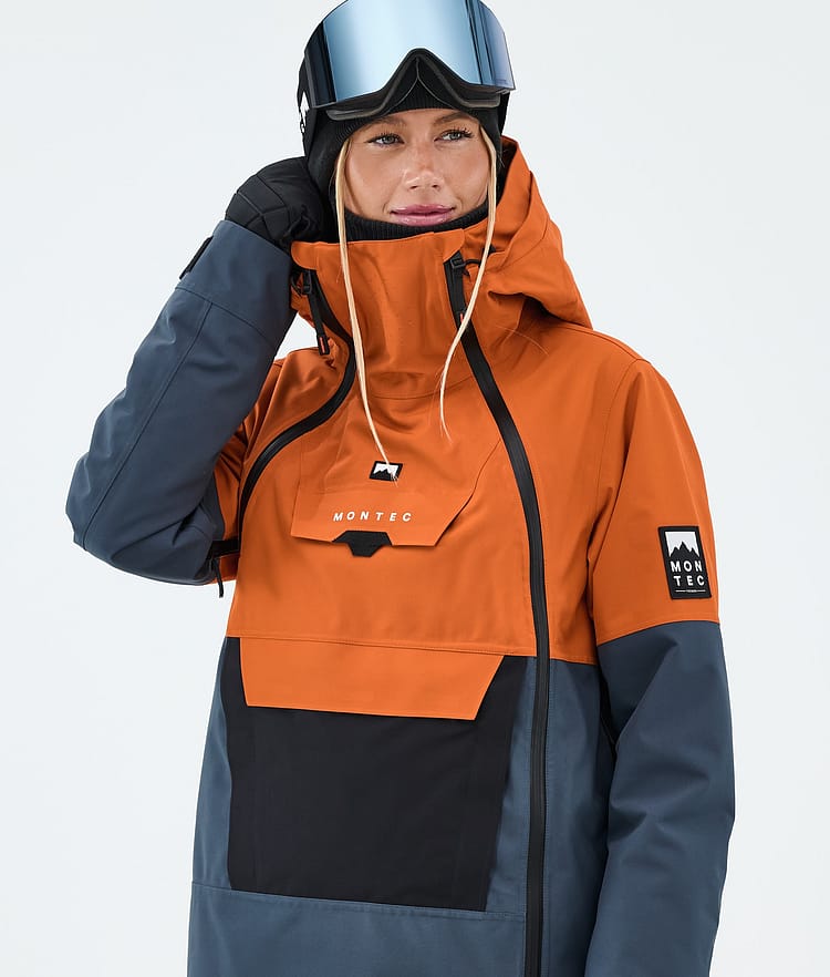 Doom W Ski Jacket Women Burned Orange/Black/Metal Blue, Image 4 of 10