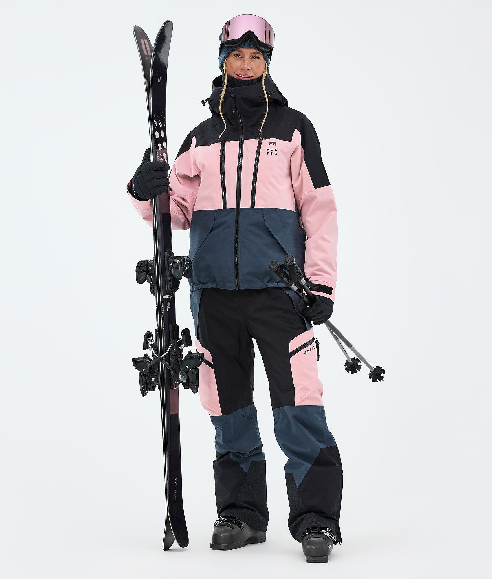 Montec Sentinel W Ski Jacket Women Black/Soft Pink/Metal Blue