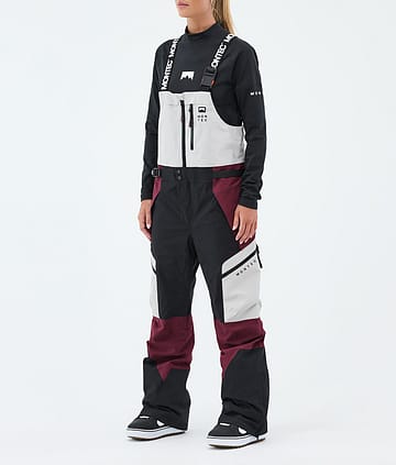 Dozer W Snowboard Broek Dames Light Grey/Black/Burgundy
