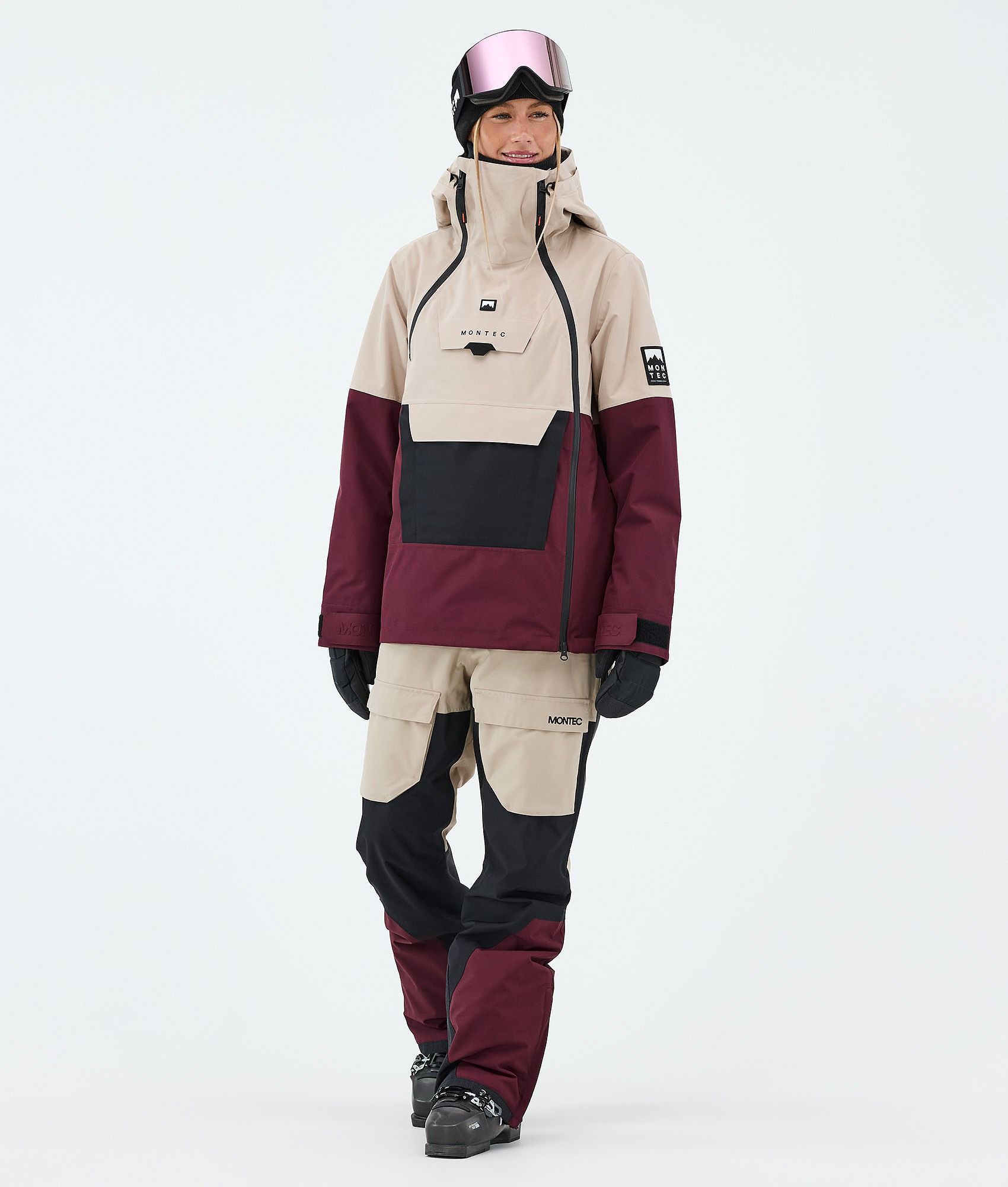 Montec Fawk W Ski Pants Women Sand/Black/Burgundy | Montecwear.com
