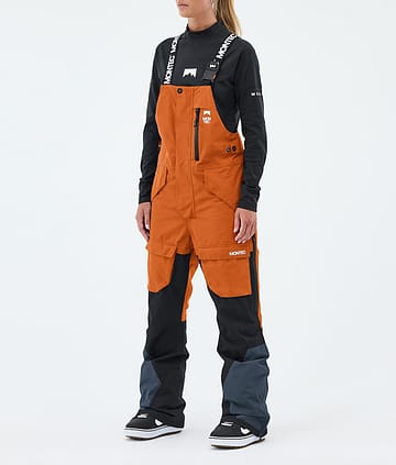 Fawk W Snowboard Bukser Dame Burned Orange/Black/Metal Blue