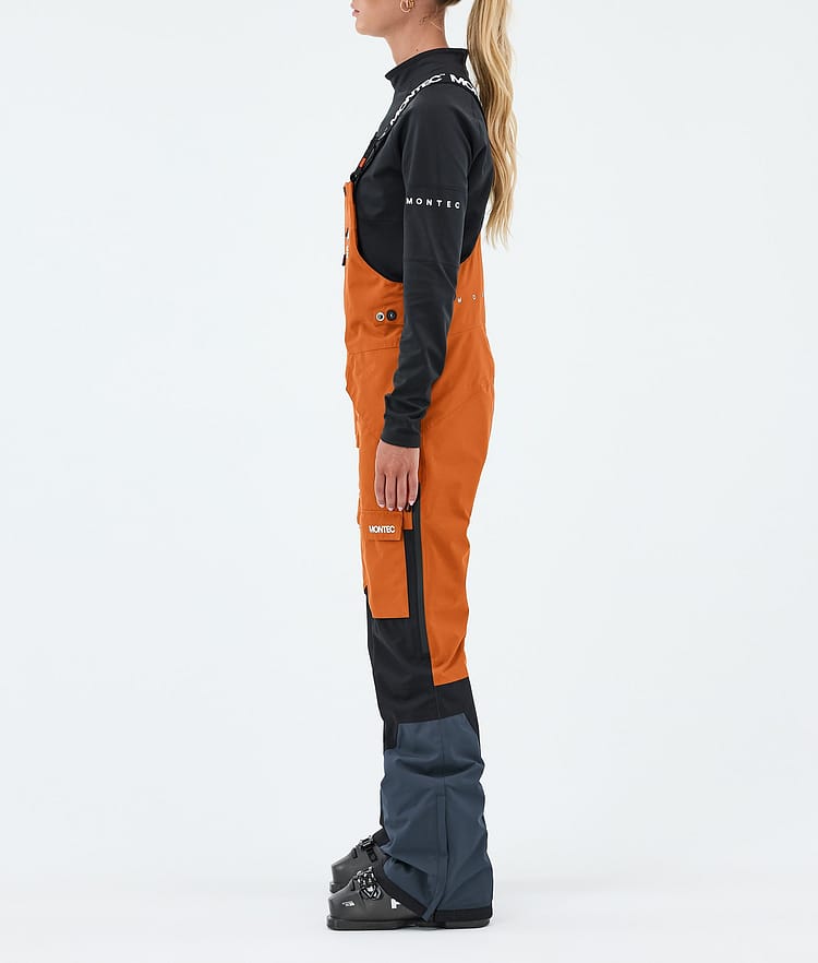 Fawk W Pantaloni Sci Donna Burned Orange/Black/Metal Blue, Image 3 of 7