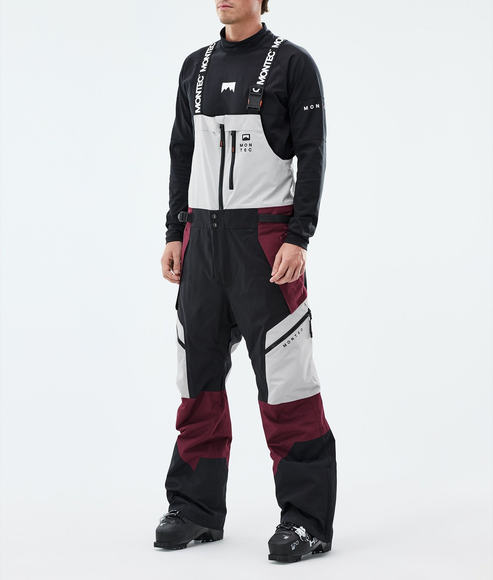 Montec Dozer スキーパンツ メンズ Light Grey/Black/Burgundy