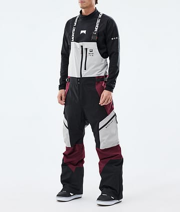 Dozer Snowboard Pants Men Light Grey/Black/Burgundy