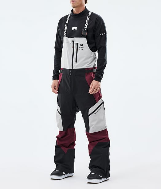 Dozer Pantalon de Snowboard Homme Light Grey/Black/Burgundy