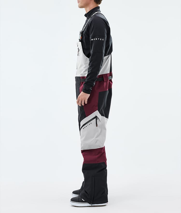 Dozer Snowboard Pants Men Light Grey/Black/Burgundy, Image 2 of 6