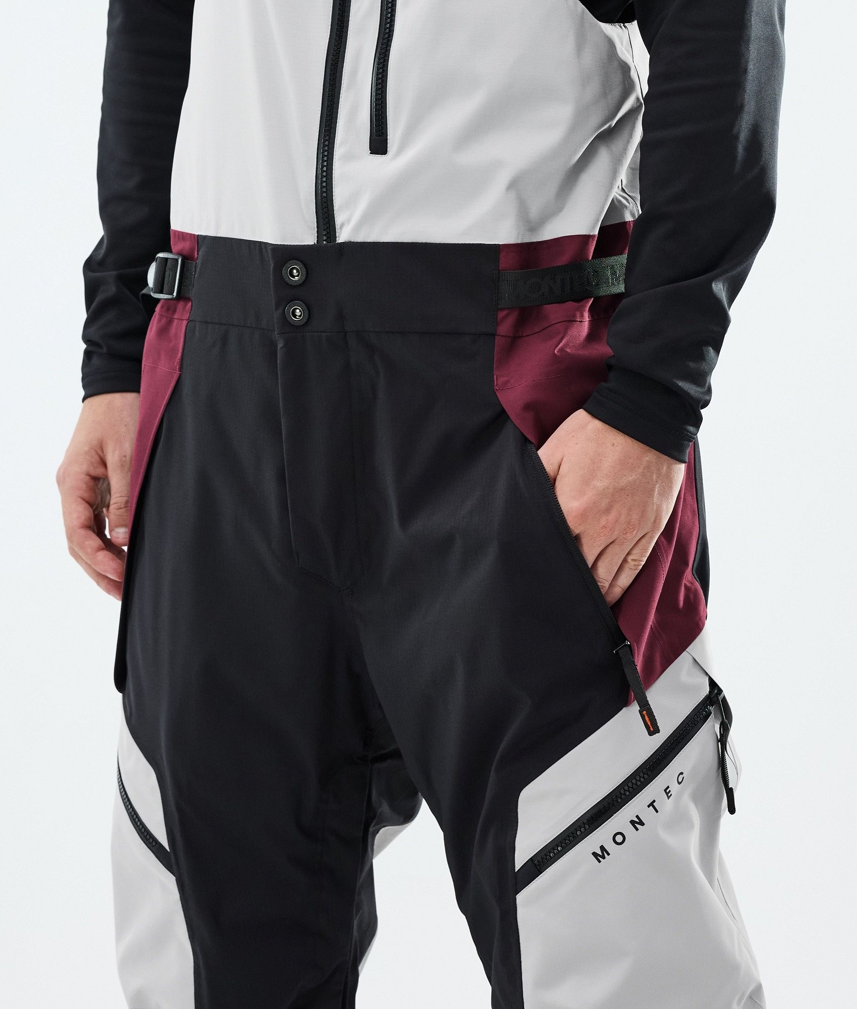 Montec Dozer スキーパンツ メンズ Light Grey/Black/Burgundy