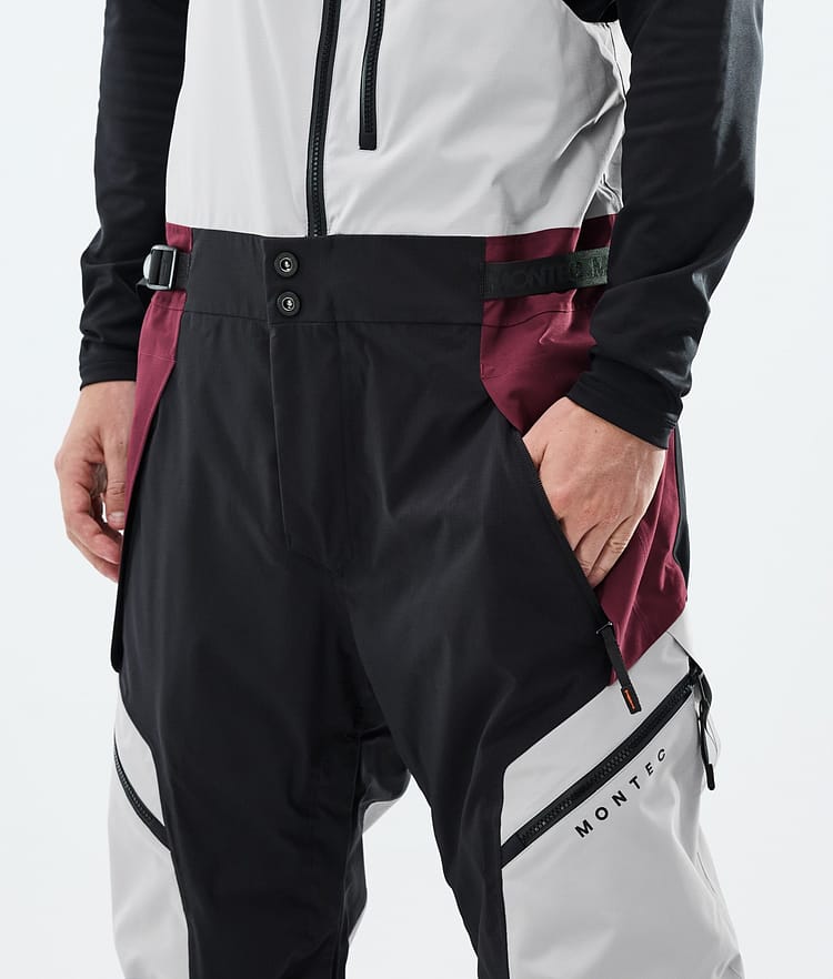 Dozer Snowboard Pants Men Light Grey/Black/Burgundy, Image 4 of 6