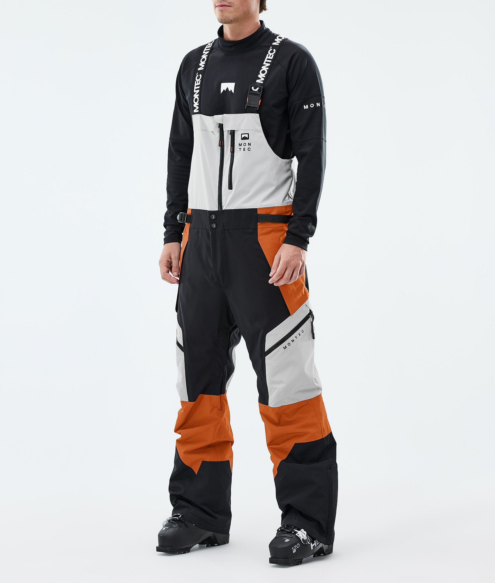 Montec Dozer スキーパンツ メンズ Light Grey/Black/Burned Orange