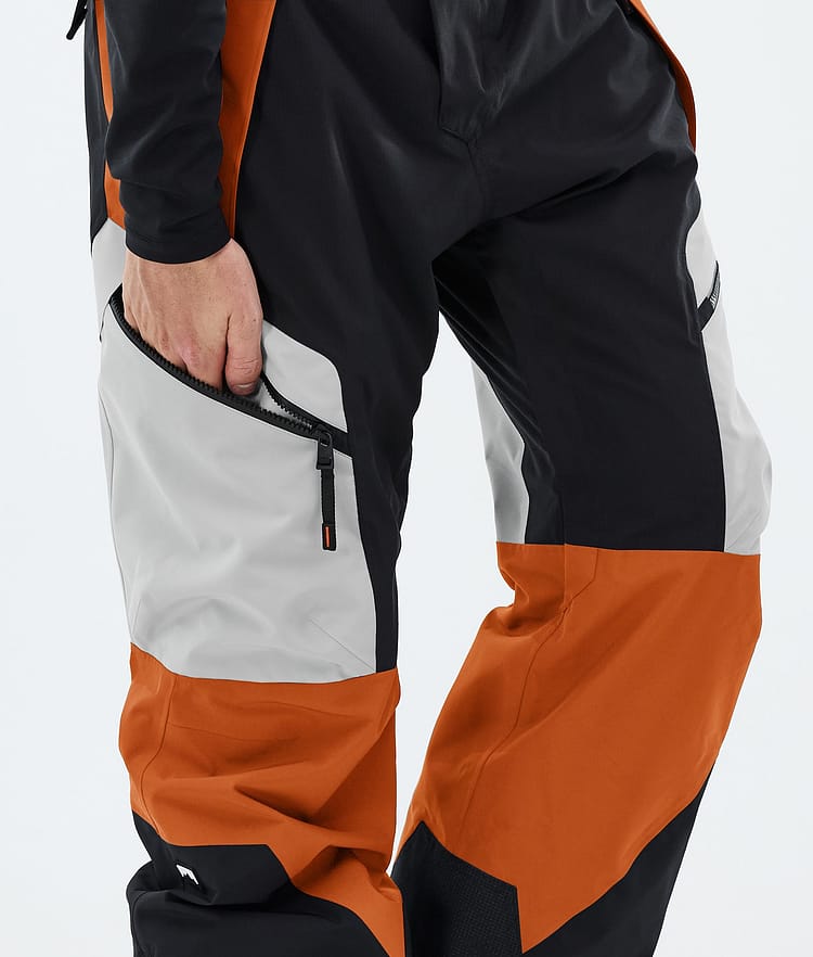 Dozer Lyžařské Kalhoty Pánské Light Grey/Black/Burned Orange, Image 6 of 6