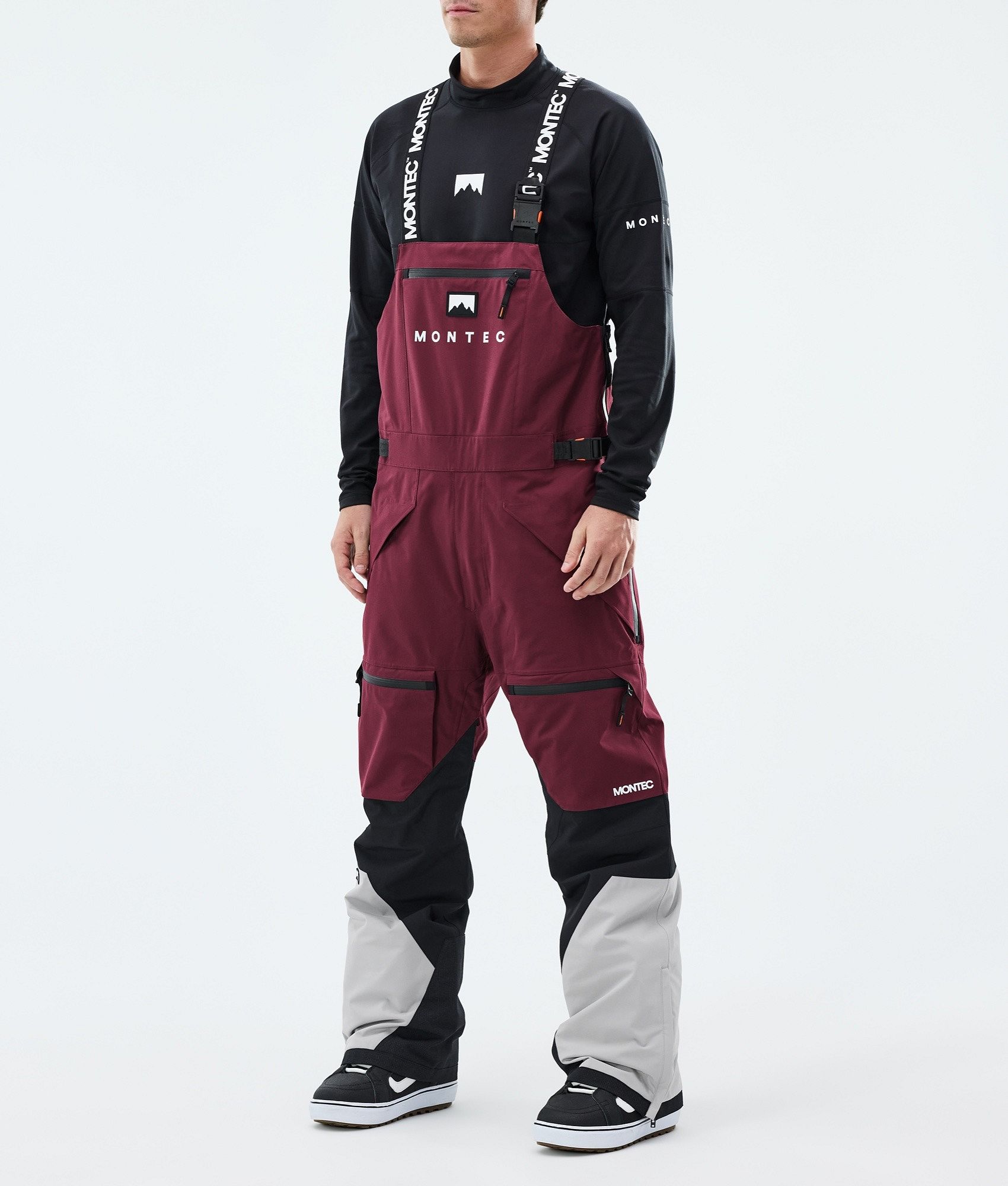 Montec Arch スノボ パンツ メンズ Burgundy/Black/Light Grey
