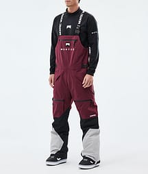 Montec Arch Kalhoty na Snowboard Pánské Burgundy/Black/Light Grey