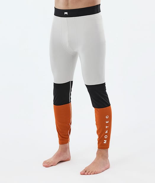 Alpha Pantalon thermique Homme Light Grey/Black/Burned Orange