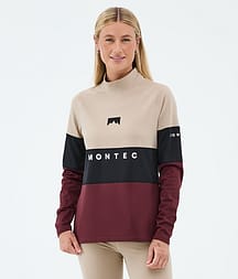 Montec Alpha W Base Layer Top Women Sand/Black/Burgundy