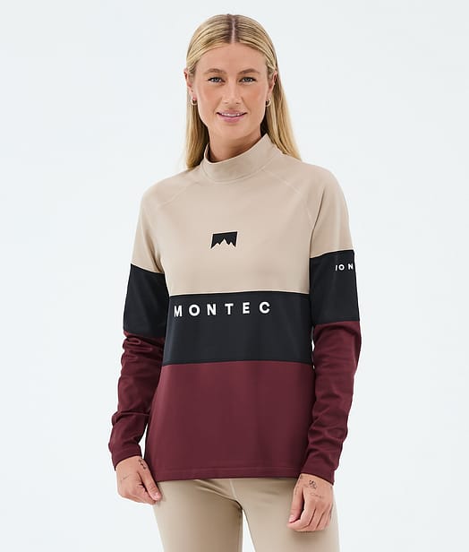 Alpha W Tee-shirt thermique Femme Sand/Black/Burgundy