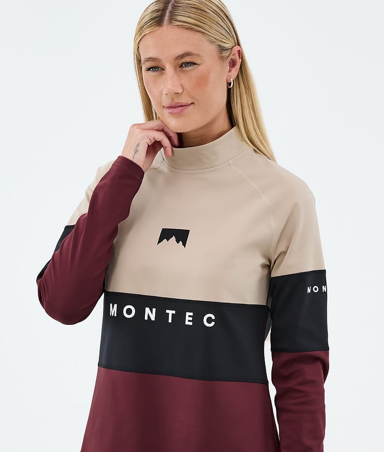 Alpha W Basislaag Top Dames Sand/Black/Burgundy, Image 2 of 5