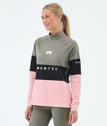 Alpha W Maglia Termica Donna Greenish/Black/Soft Pink