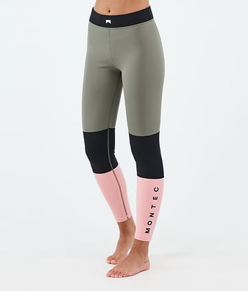 Alpha W Base Layer Pant Women Greenish/Black/Soft Pink