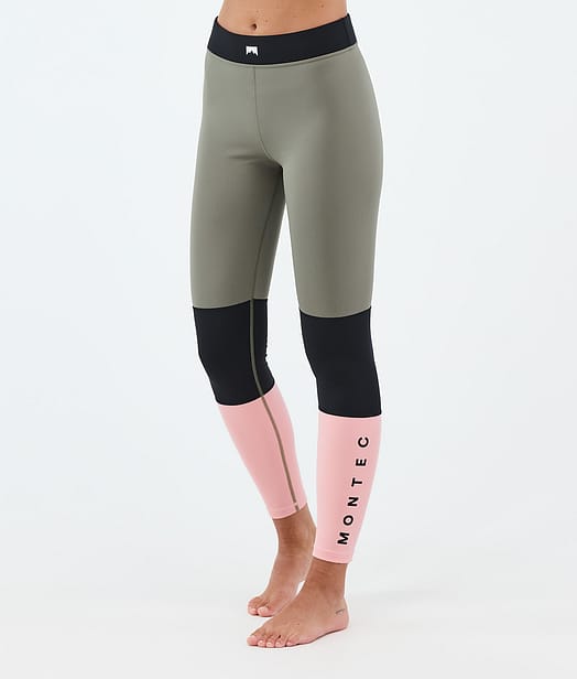 Alpha W Pantalon thermique Femme Greenish/Black/Soft Pink