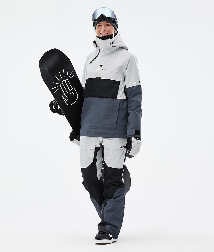 Dune W Snowboard Outfit Dames Light Grey/Black/Metal Blue