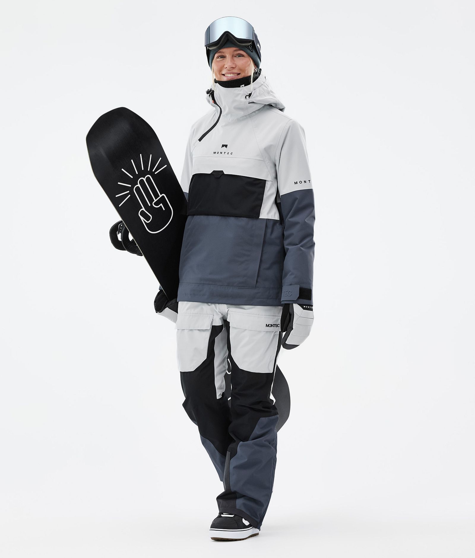 Dune W Outfit Snowboardowy Kobiety Light Grey/Black/Metal Blue