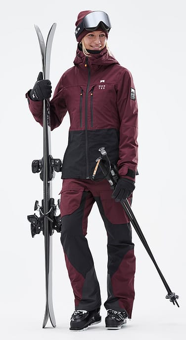 Moss W Ski Outfit Dames Burgundy/Black