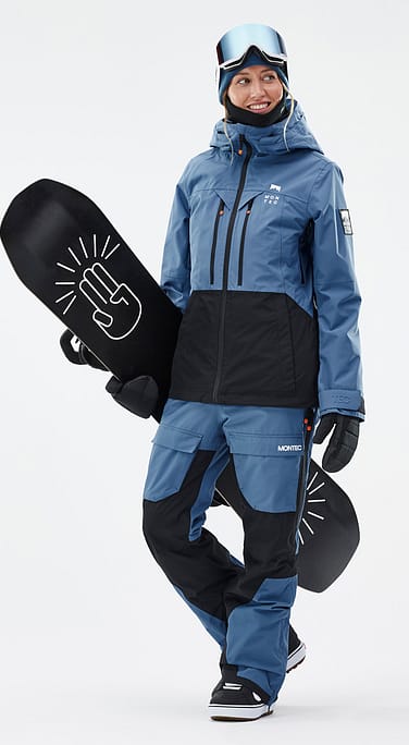Moss W Snowboard Outfit Dames Blue Steel/Black