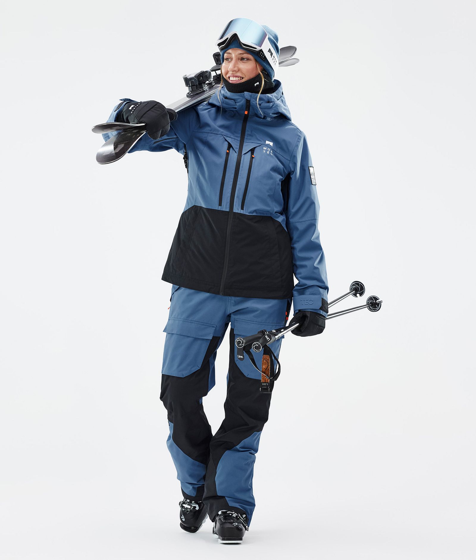Moss W Ski Outfit Dames Blue Steel/Black