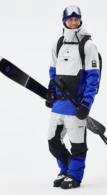 Doom Outfit de Esquí Hombre Light Grey/Black/Cobalt Blue
