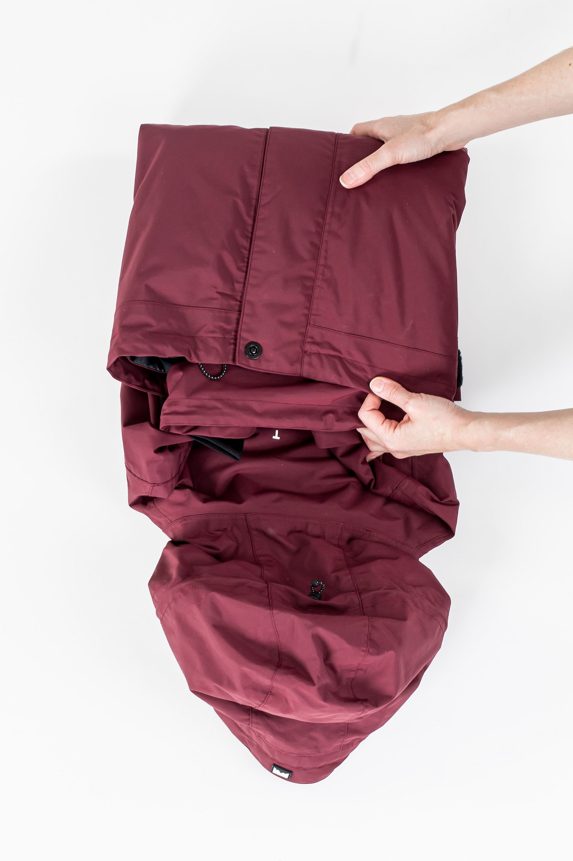 Vouw of rol vanaf de onderkant op